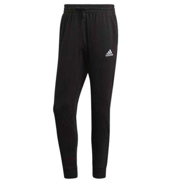 Adidas Women's Essentials Jogger Pant S Black Single Jersey Tapered Cuff Pull On - Picture 1 of 6